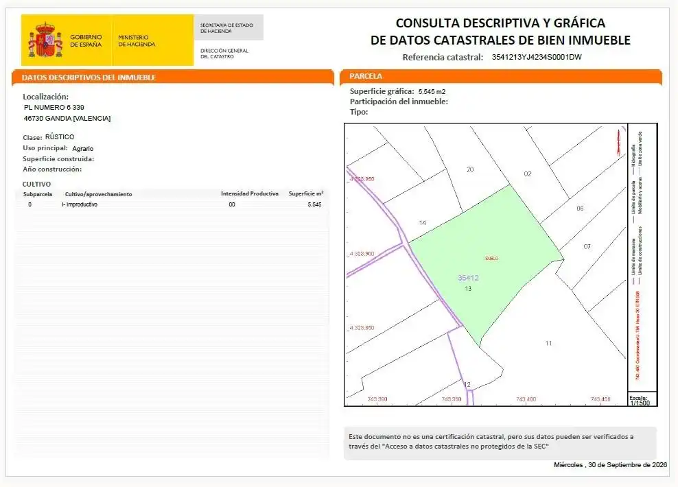 Terreno en venta en Playa de Gandia