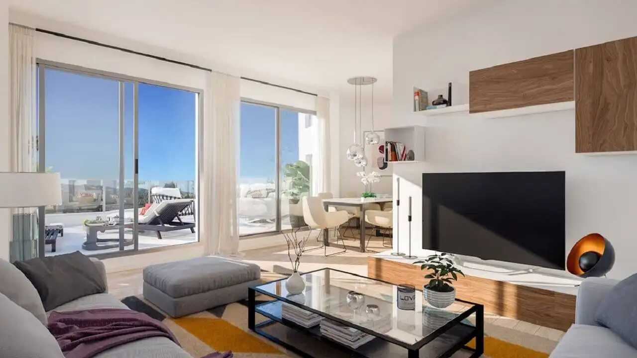 Sala de estar de Apartamento en venta en Mijas con Terraza y Trastero