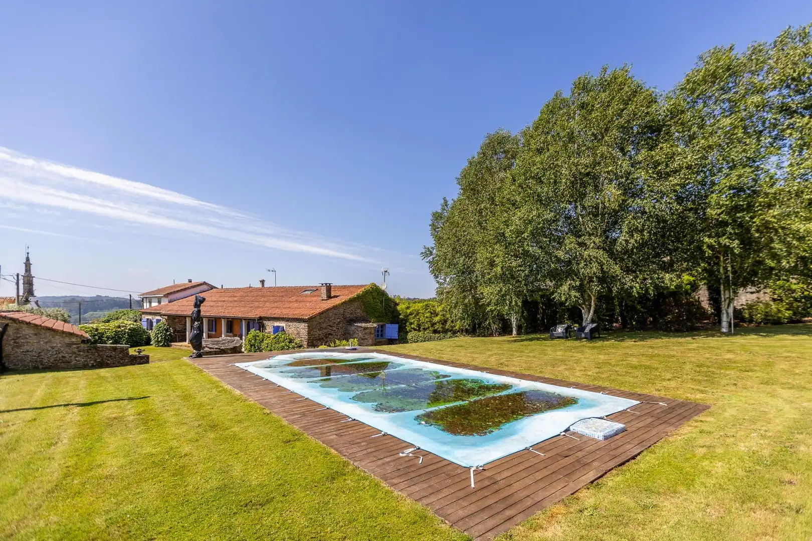 Piscina de Casa o chalet en venta en O Pino  con Calefacción, Jardín privado y Terraza