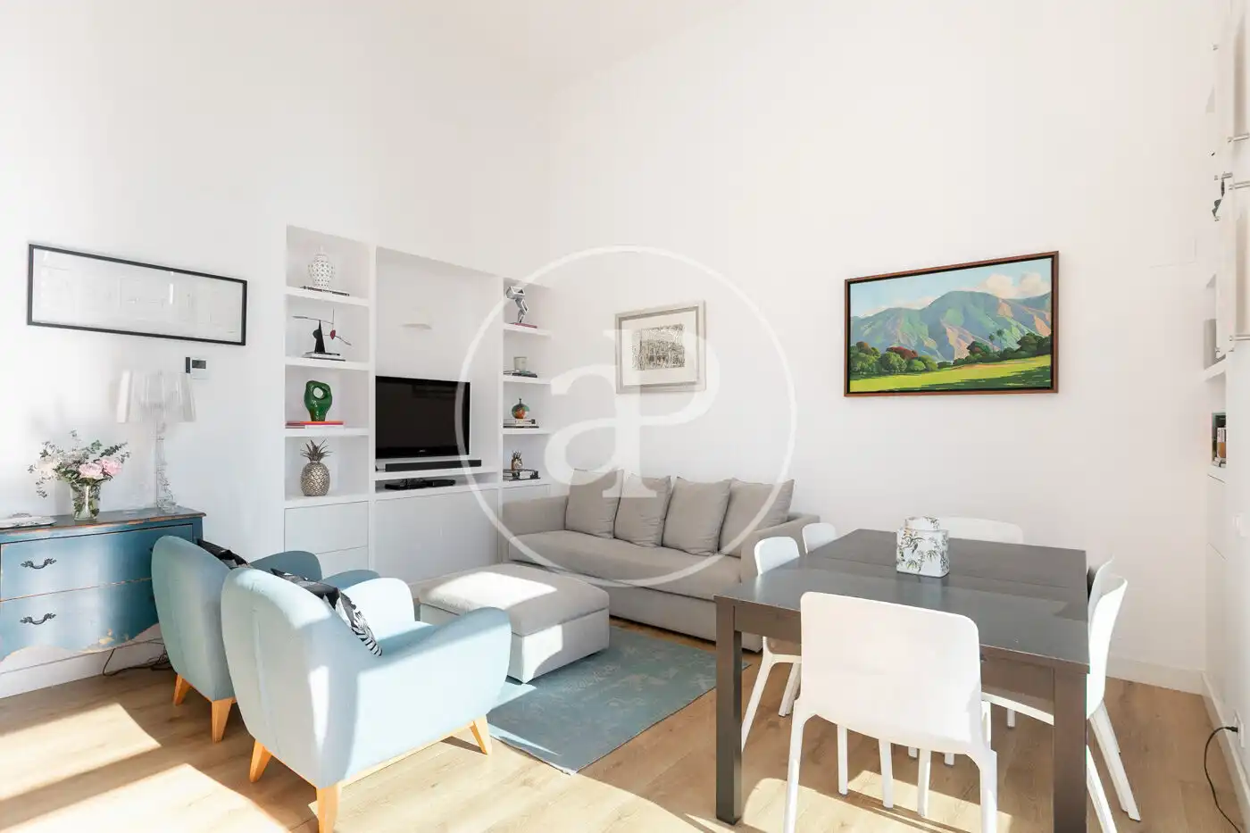 Sala d'estar de Pis en venda en Barcelona amb Aire condicionat, Calefacció i Jardí privat