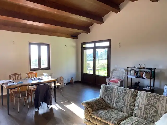 Menjador de Casa o xalet de lloguer amb opció a compra en Oroso amb Calefacció, Terrassa i Moblat