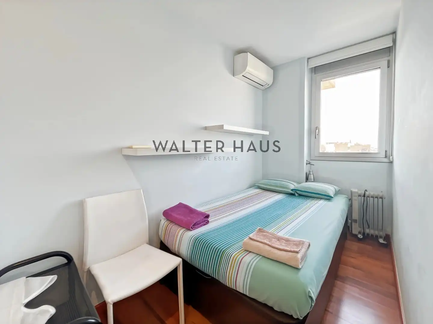 Schlafzimmer von Wohnung zur Miete in Barcelona mit Klimaanlage, Heizung und Möbliert
