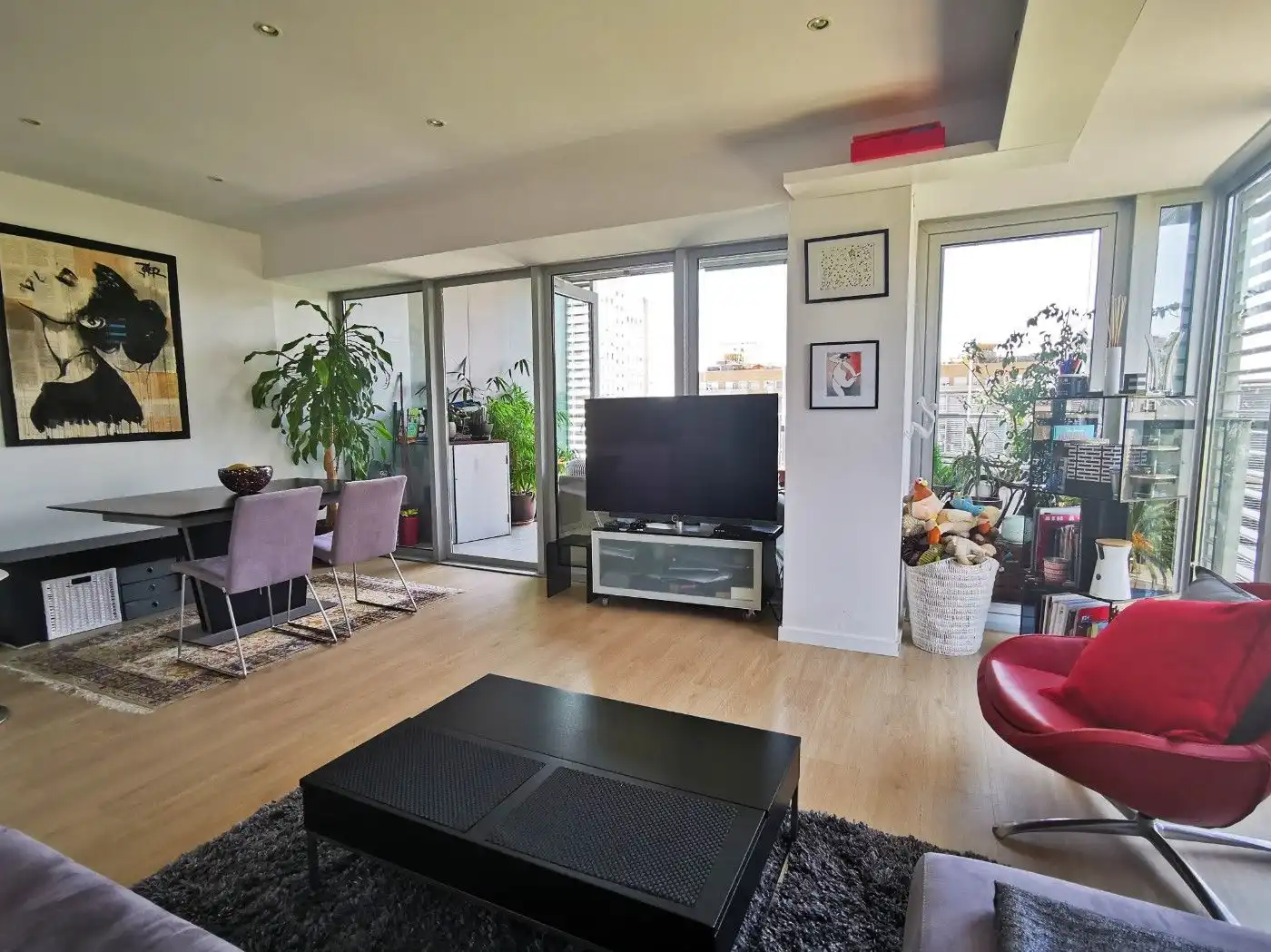 Wohnzimmer von Wohnungen zur Miete in Barcelona mit Klimaanlage, Heizung und Parkett