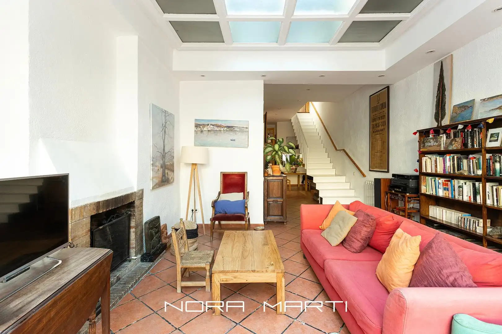 Sala de estar de Casa o chalet en venta en Barcelona con Calefacción y Terraza