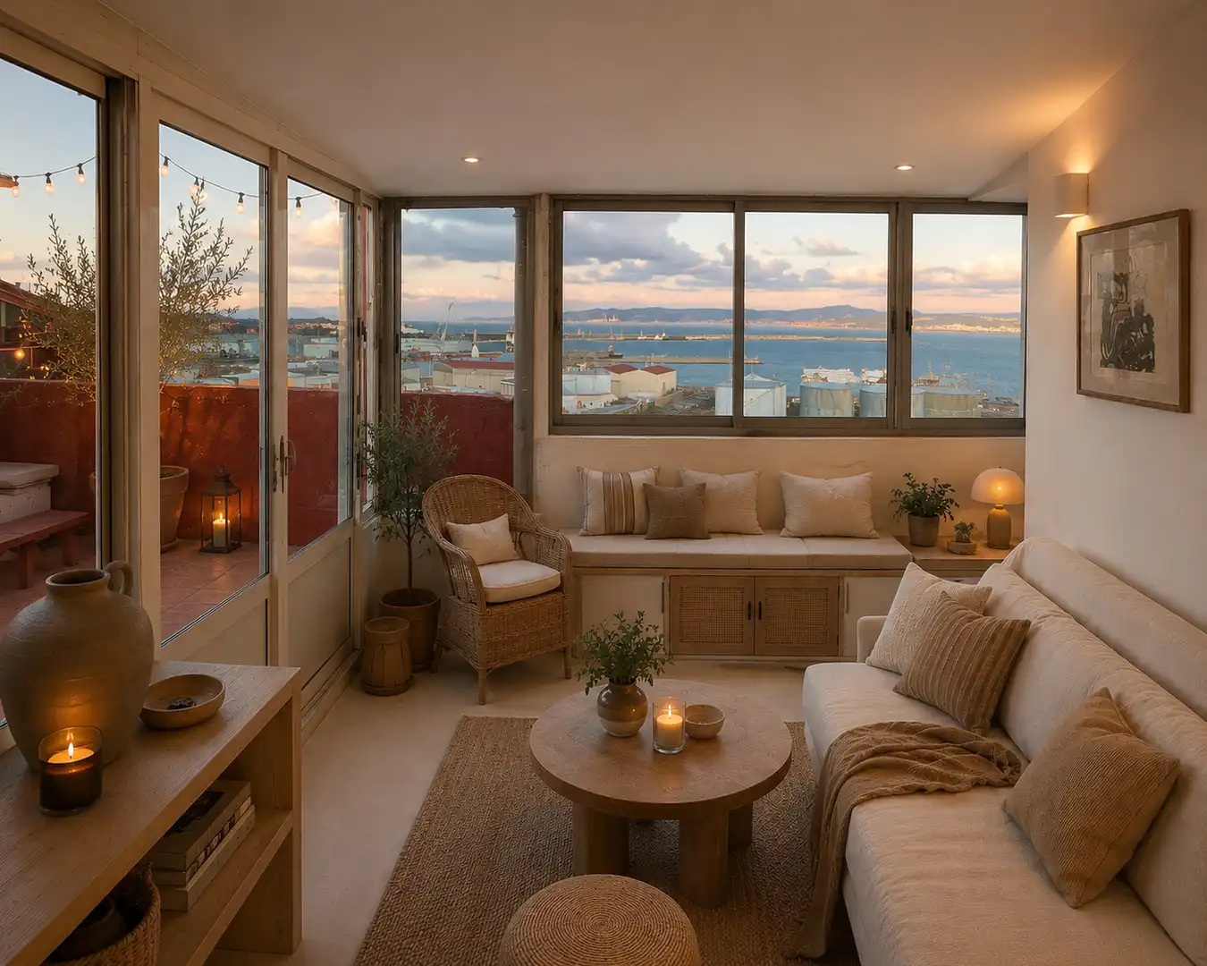 Sala de estar de Piso en venta en A Coruña Capital  con Terraza y Amueblado