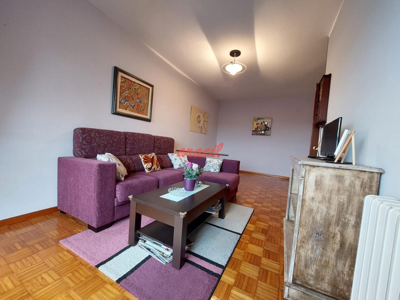 Sala d'estar de Pis en venda en Ourense Capital  amb Calefacció, Parquet i Terrassa