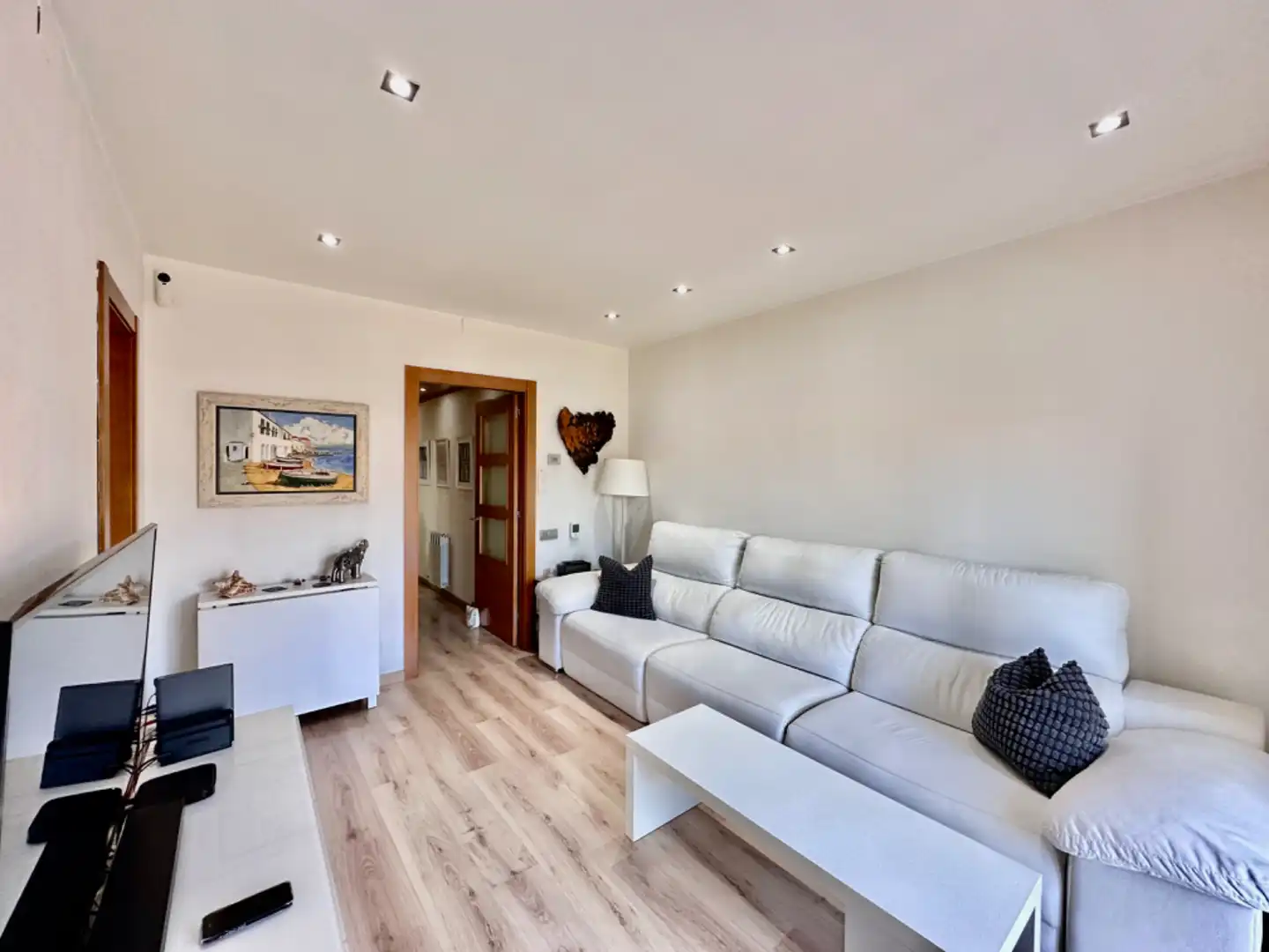 Sala de estar de Piso en venta en Badalona con Aire acondicionado, Calefacción y Parquet