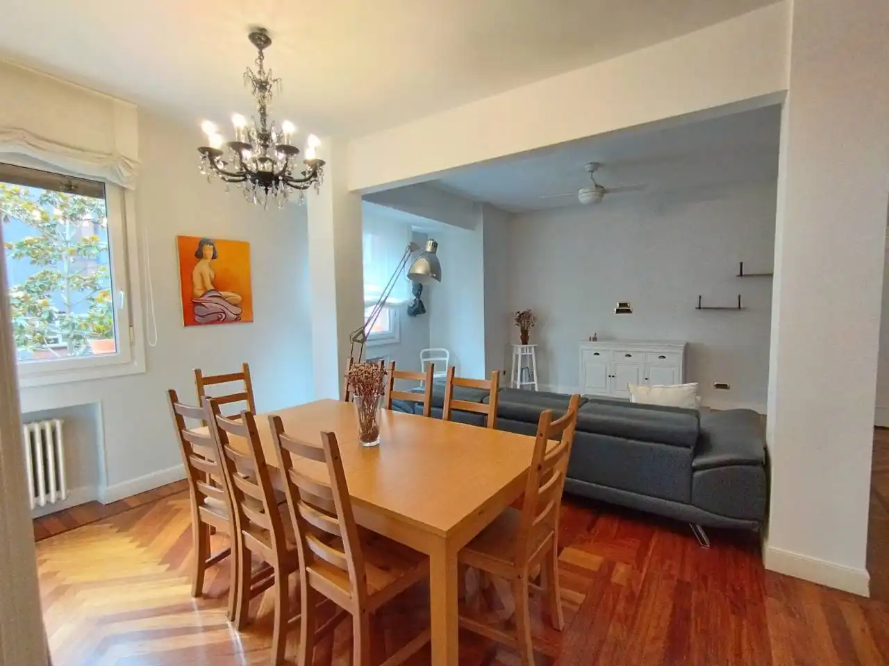 Esszimmer von Wohnung zur Miete in Bilbao  mit Heizung, Parkett und Möbliert