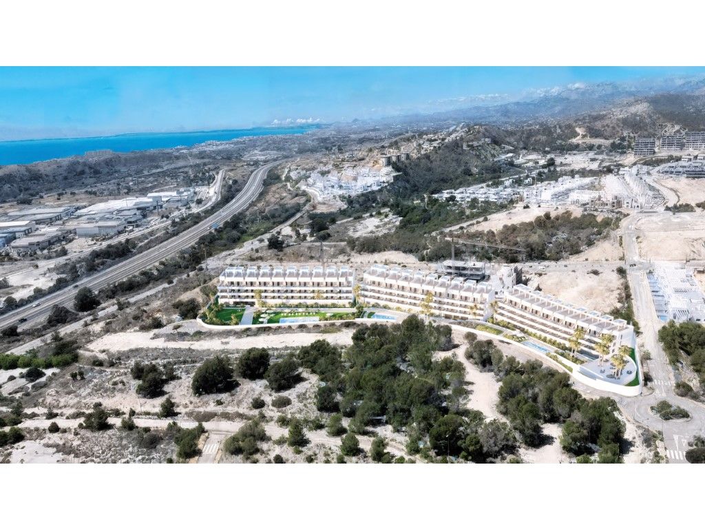 Außenansicht von Wohnungen zum Verkauf in Finestrat mit Terrasse, Schwimmbad und Möbliert