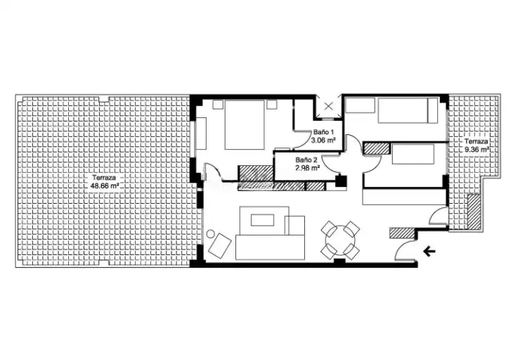 Wohnung zur Miete in Valencia mit Klimaanlage, Heizung und Privatgarten