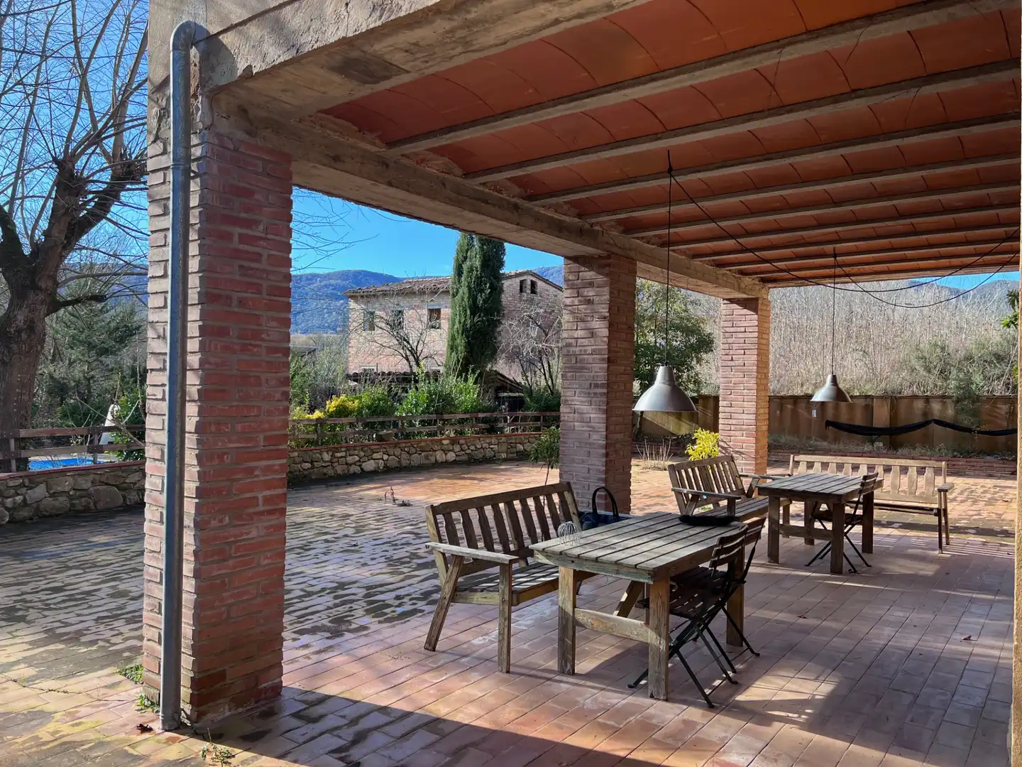Terrassa de Finca rústica en venda en Mieres (Girona) amb Aire condicionat, Jardí privat i Parquet