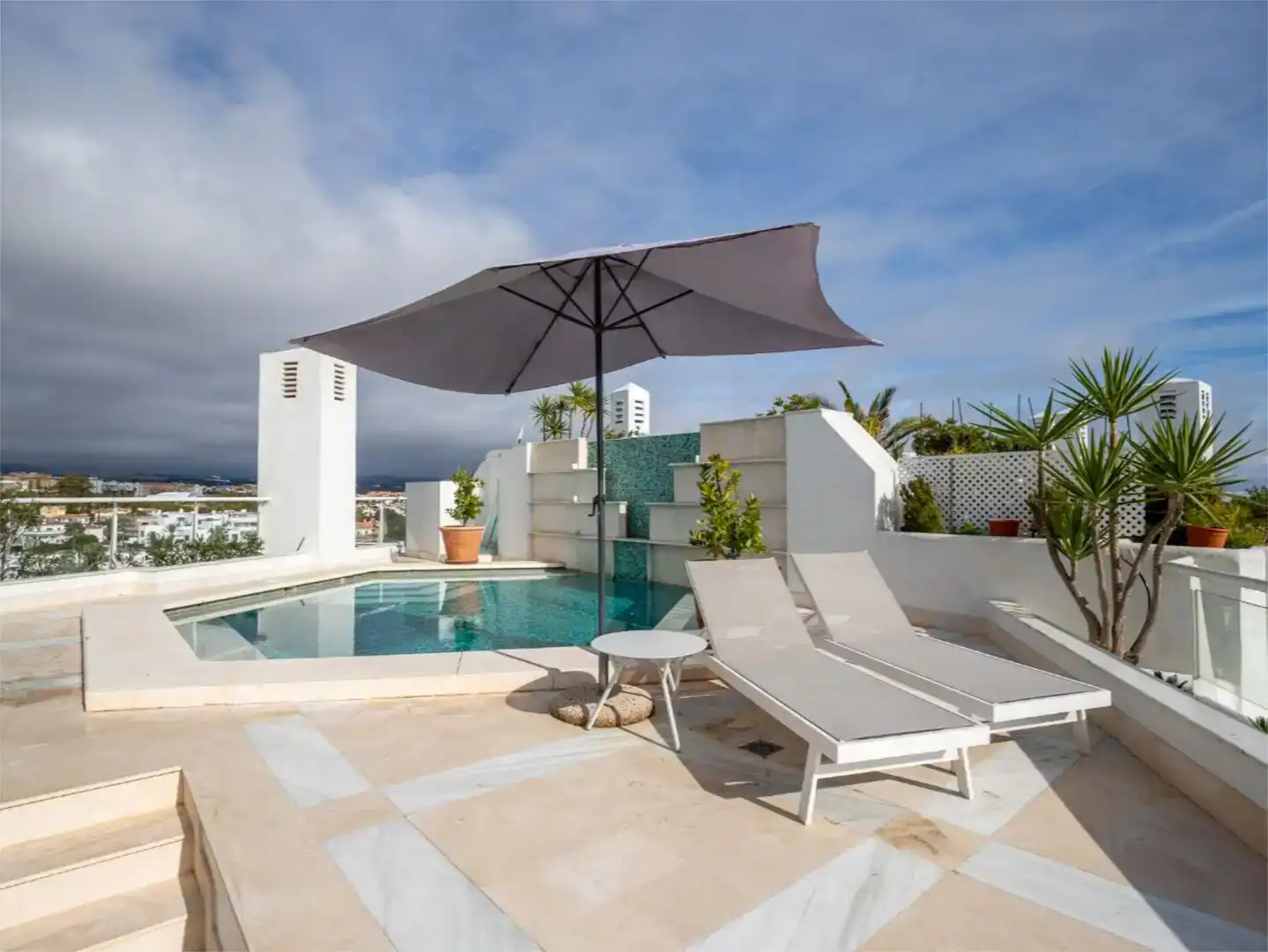 Terrace of Flat for rent in Marbella  with Air Conditioner, Swimming Pool and Balcony