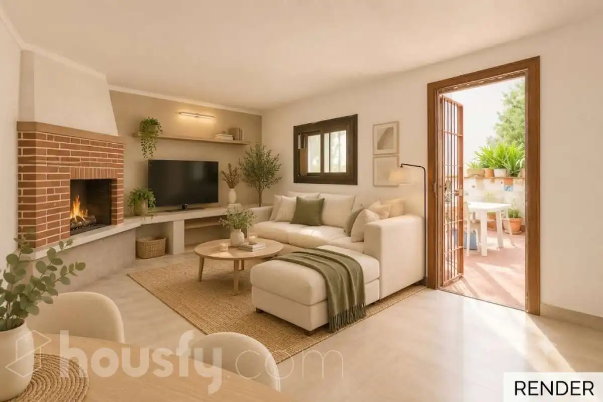 Sala d'estar de Casa o xalet en venda en Santa Coloma de Gramenet amb Calefacció, Jardí privat i Terrassa