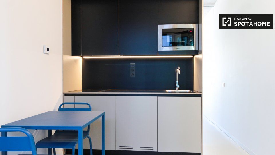 Cuina de Pis de lloguer en Sant Adrià de Besòs amb Aire condicionat, Calefacció i Moblat