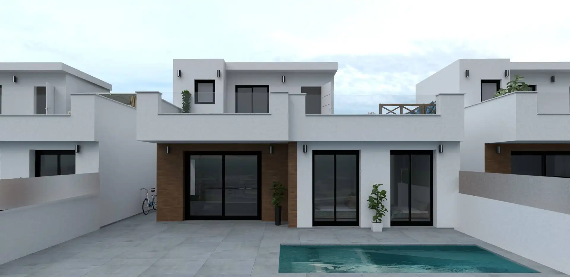 Vista exterior de Casa o chalet en venta en San Pedro del Pinatar con Jardín privado, Terraza y Piscina
