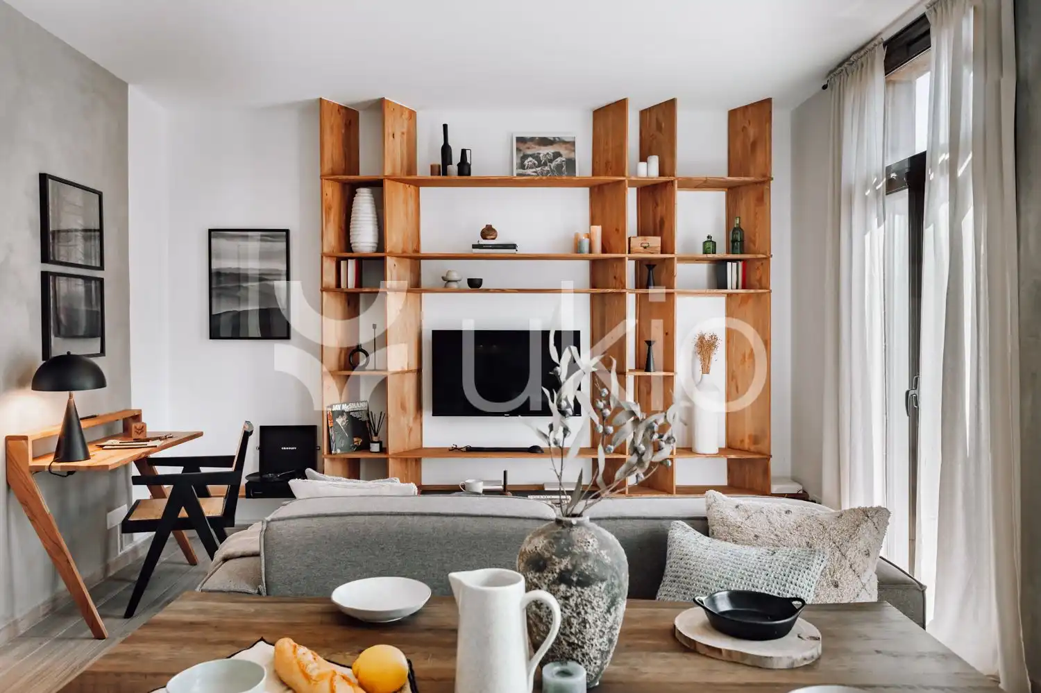 Sala d'estar de Apartament de lloguer en Barcelona amb Aire condicionat, Moblat i Forn