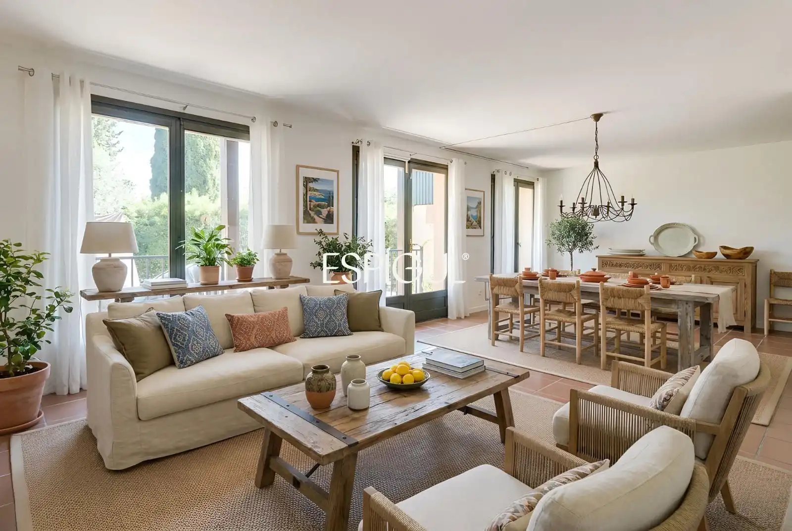 Sala de estar de Casa adosada en venta en Albons con Aire acondicionado, Calefacción y Jardín privado