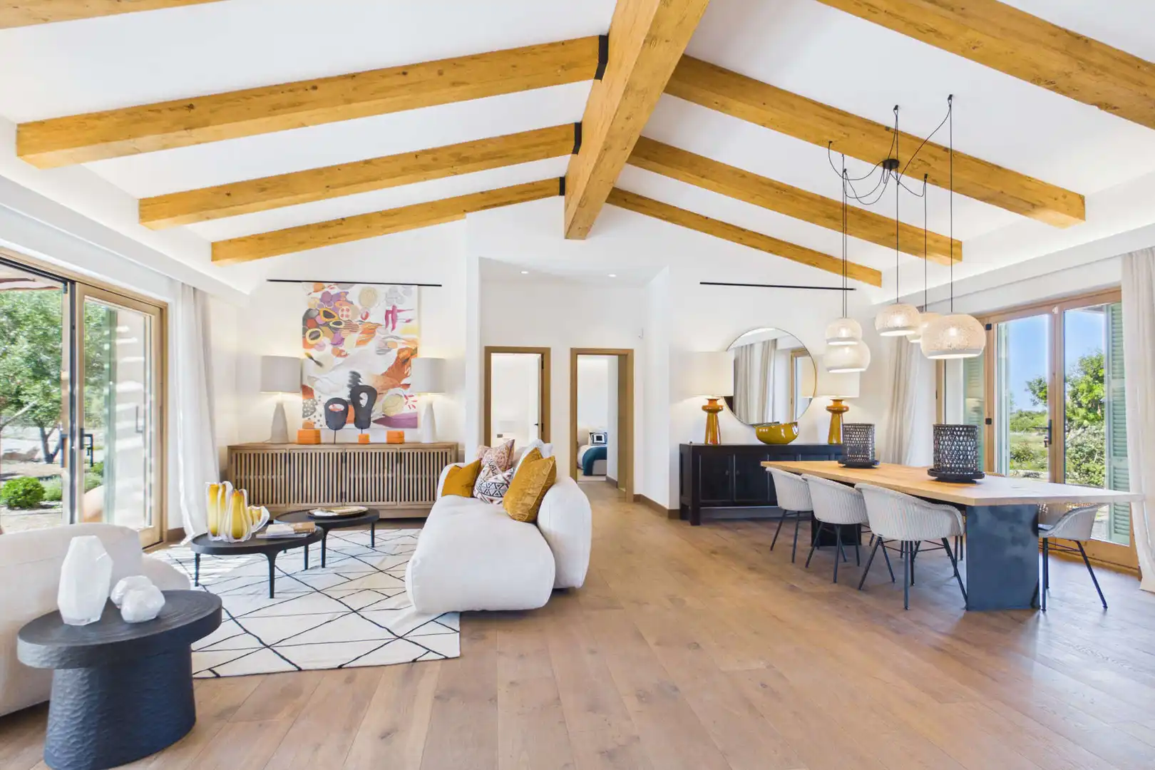 Sala de estar de Finca rústica en venta en Capdepera con Aire acondicionado, Calefacción y Parquet