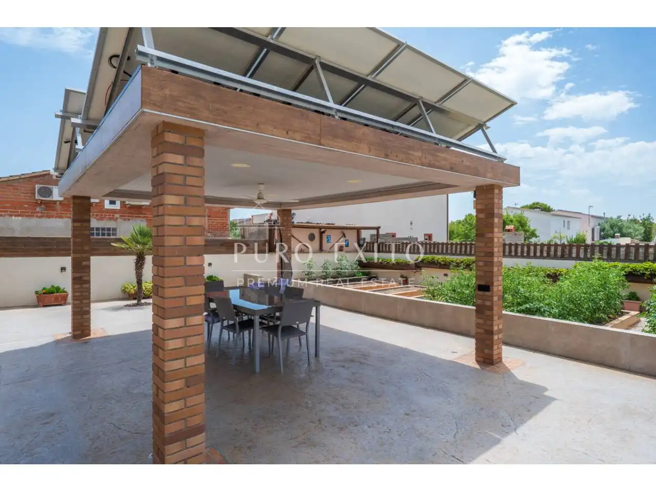 Terraza de Casa o chalet en venta en El Pla de Santa Maria con Aire acondicionado, Jardín privado y Terraza