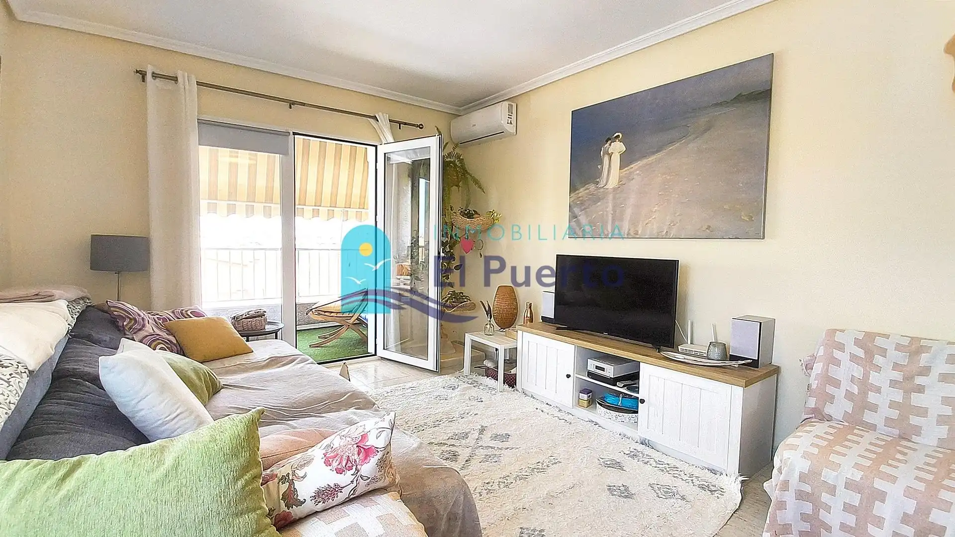 Living room of Flat for sale in Mazarrón  with Air Conditioner, Terrace and Furnished