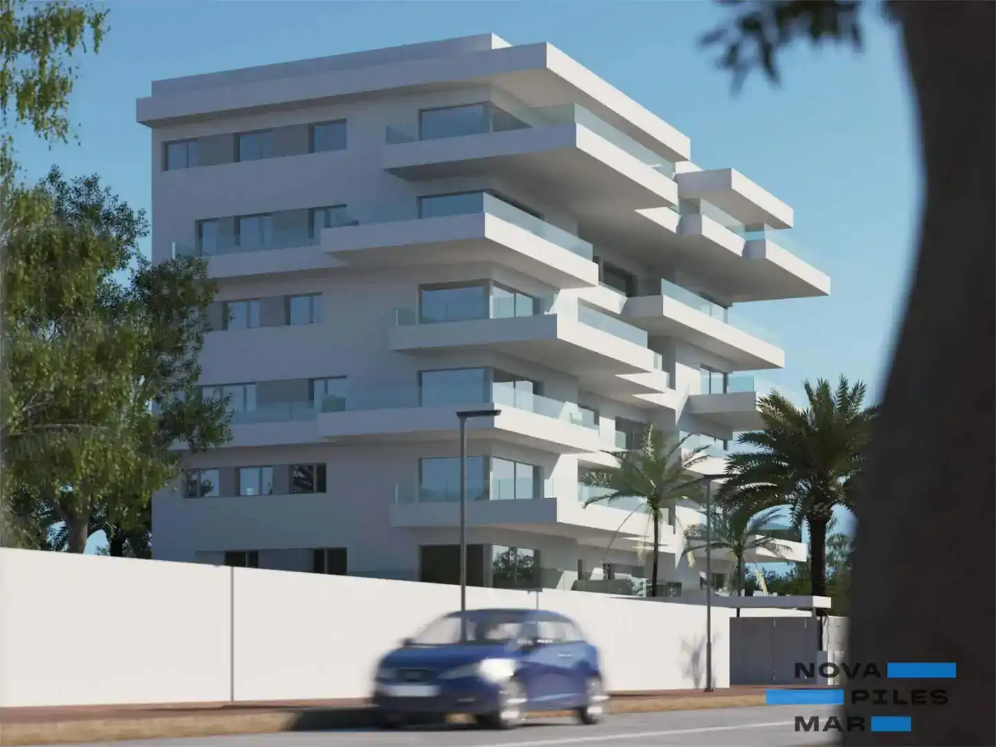 Vista exterior de Pis en venda en Piles amb Aire condicionat, Piscina i Balcó