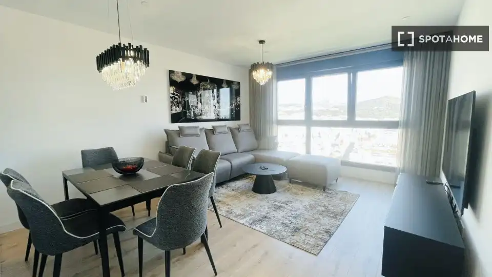 Sala de estar de Apartamento para compartir en Málaga con Aire acondicionado, Calefacción y Terraza