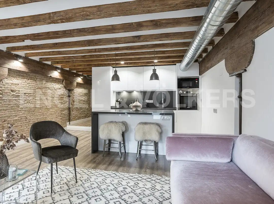 Küche von Wohnung zur Miete in Barcelona mit Klimaanlage, Heizung und Möbliert