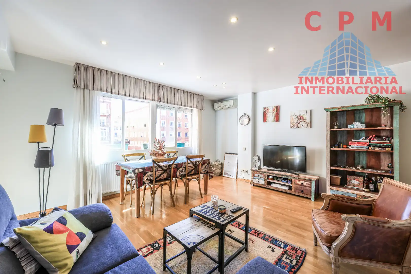 Wohnzimmer von Wohnung zur Miete in  Madrid Capital mit Klimaanlage, Heizung und Parkett