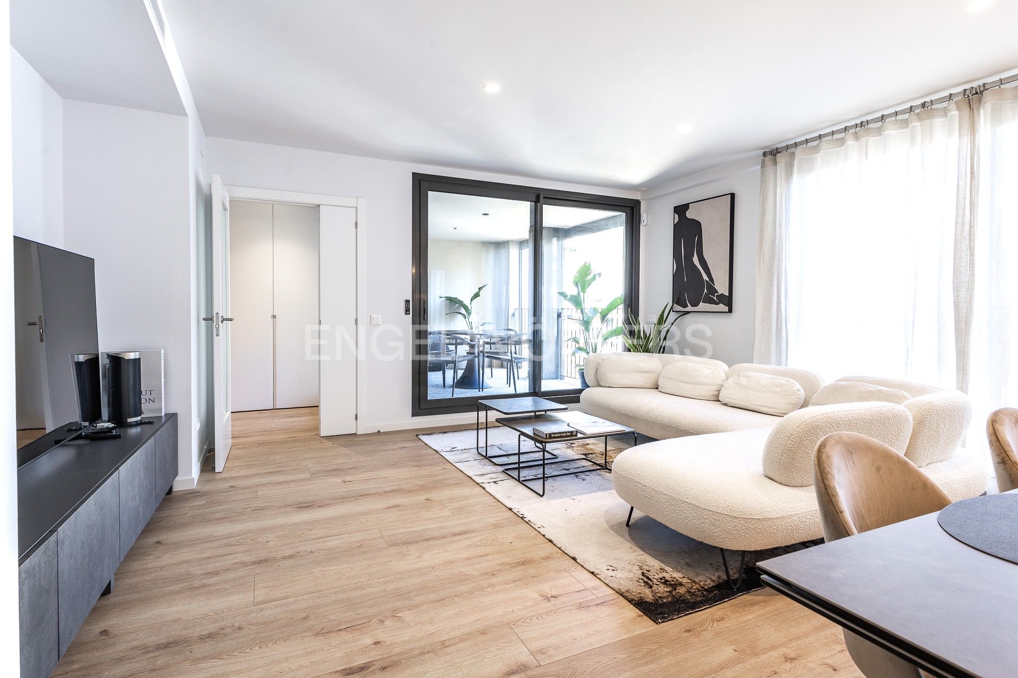 Sala d'estar de Apartament en venda en  Barcelona Capital amb Aire condicionat, Calefacció i Parquet