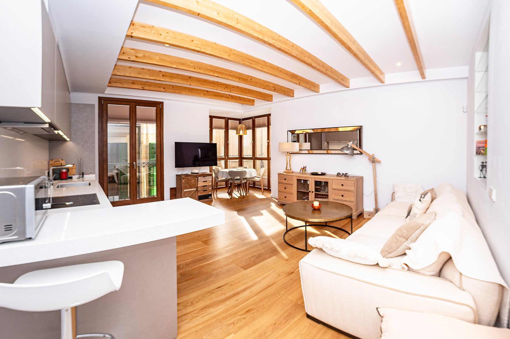 Living room of Flat for sale in  Palma de Mallorca  with Air Conditioner, Heating and Parquet flooring
