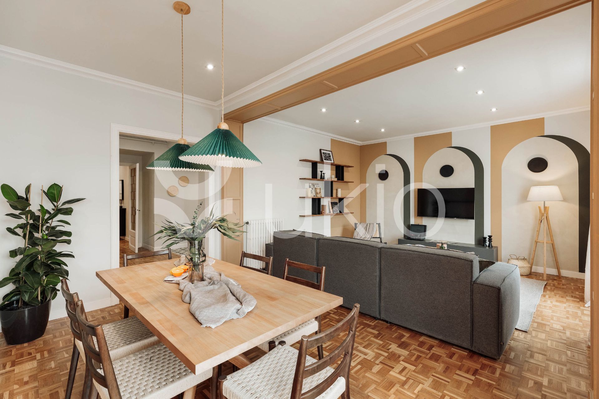 Sala d'estar de Apartament de lloguer en  Barcelona Capital amb Aire condicionat, Calefacció i Moblat