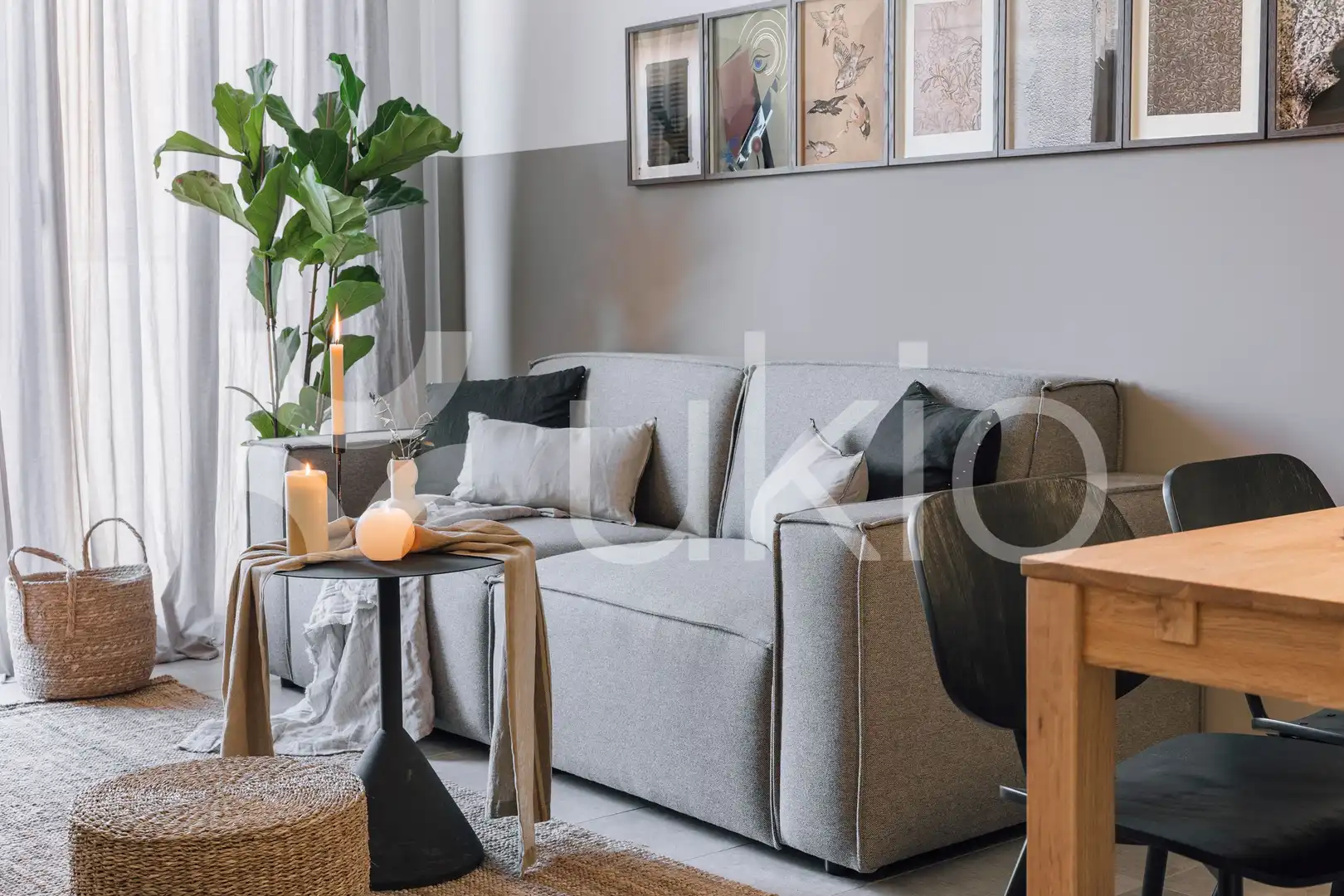 Sala de estar de Apartamento de alquiler en Barcelona con Aire acondicionado, Amueblado y Horno