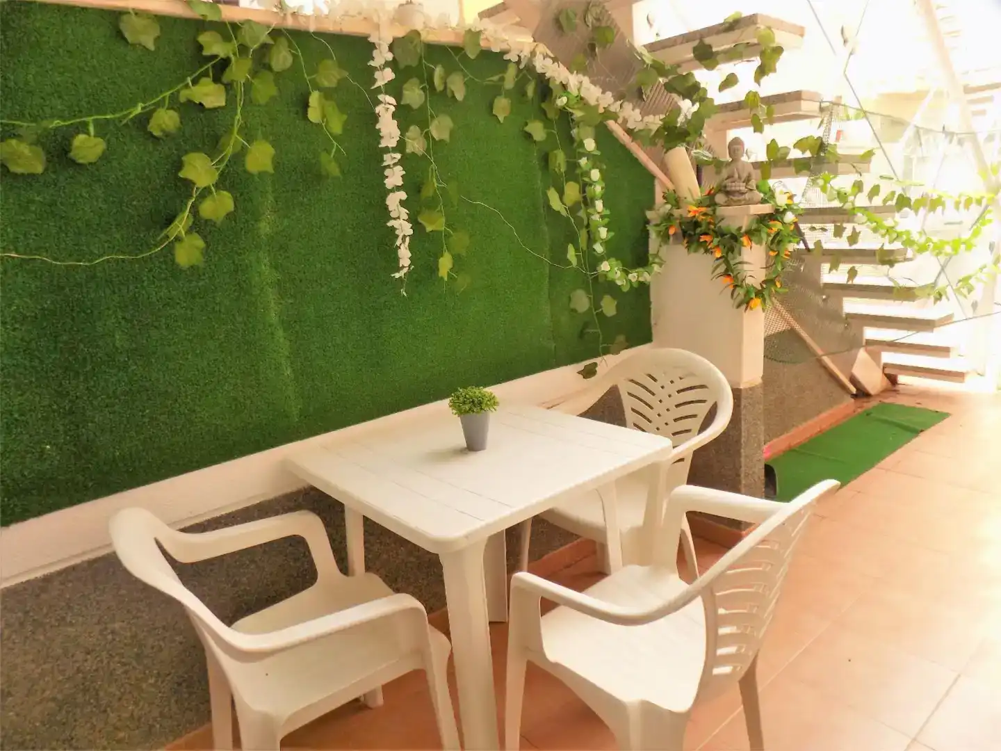 Terrasse von Wohnungen zur Miete in Vera mit Klimaanlage, Privatgarten und Schwimmbad