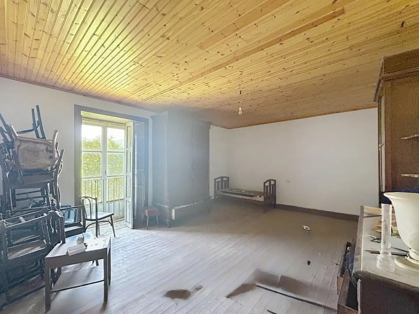 Sala de estar de Finca rústica en venta en Pontecesures con Terraza y Balcón