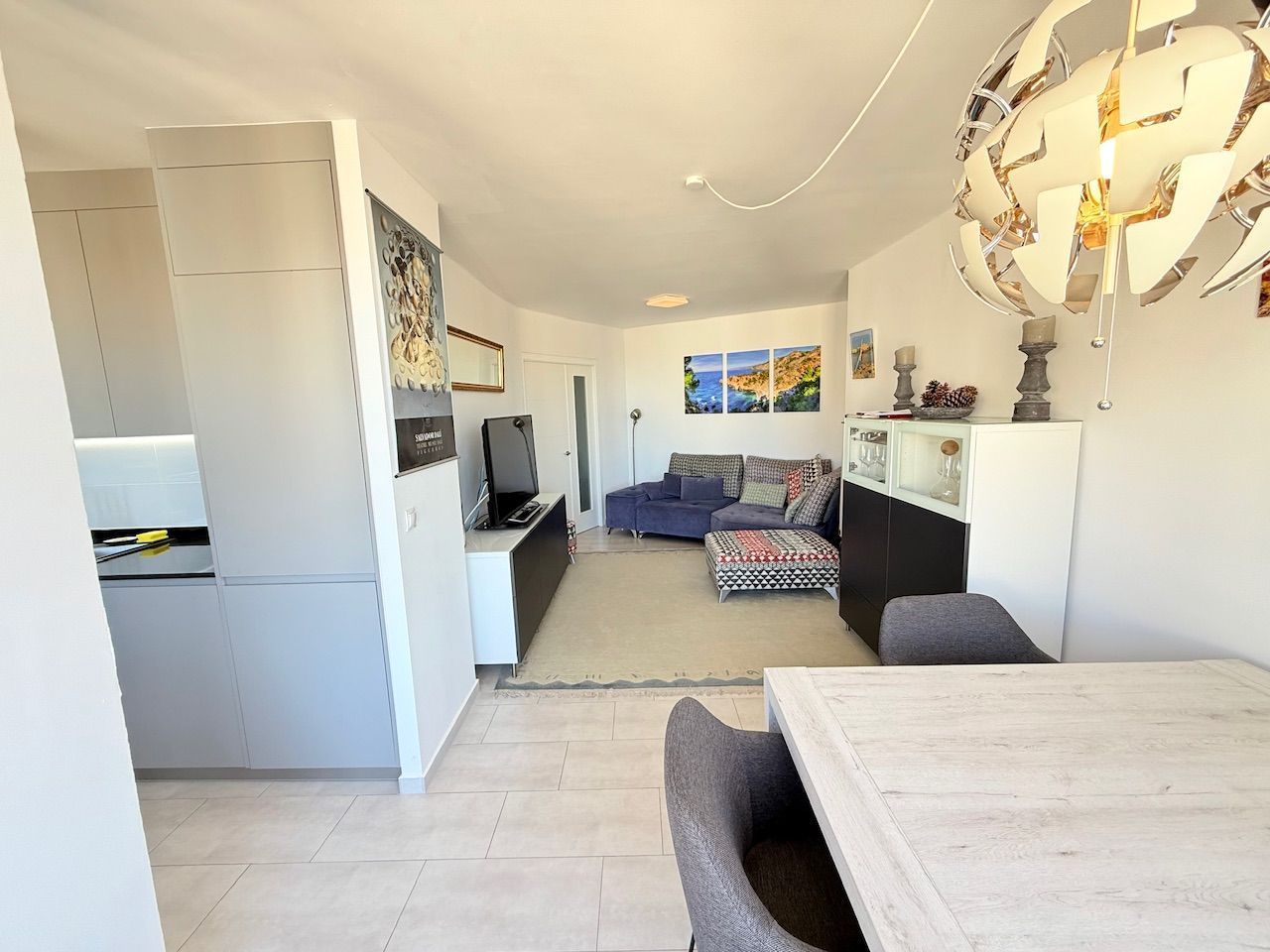 Living room of Flat for sale in Torrox  with Air Conditioner, Furnished and Community pool