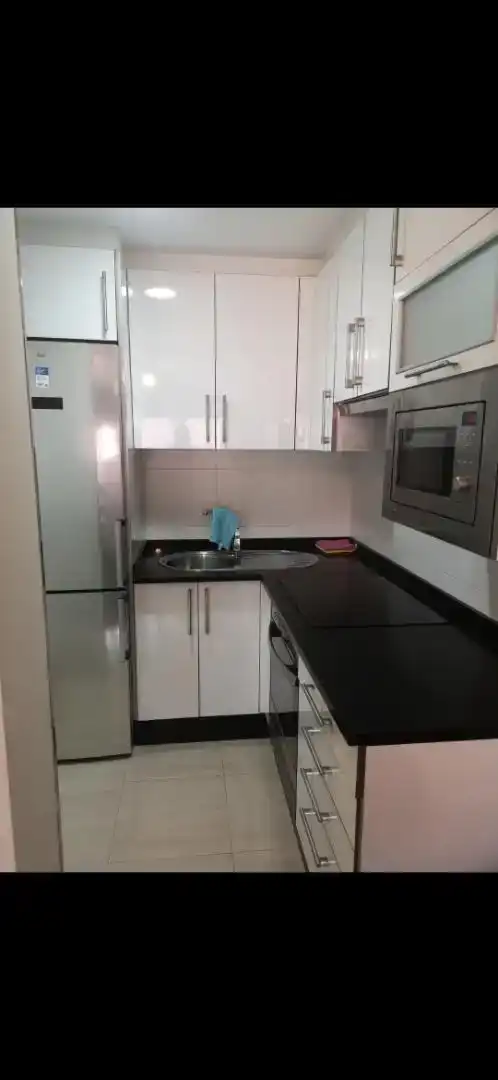 Kitchen of Flat for rent in Porto do Son  with Storage room, Furnished and Oven