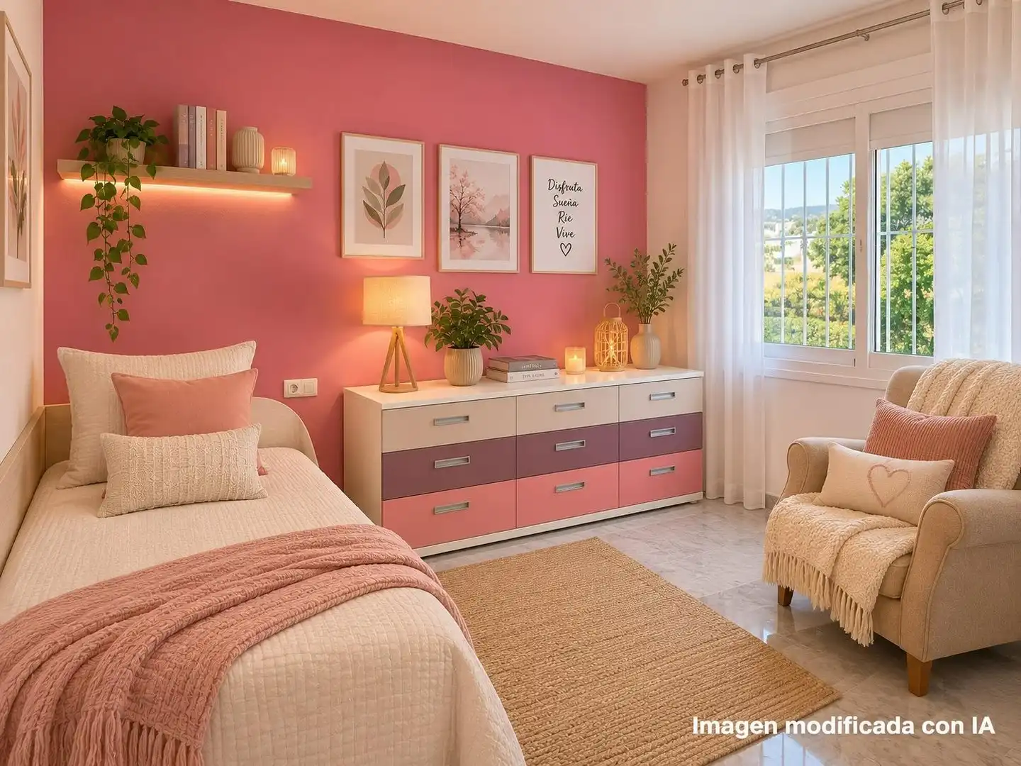 Habitación de Casa adosada en venta en Rincón de la Victoria con Aire acondicionado, Calefacción y Jardín privado
