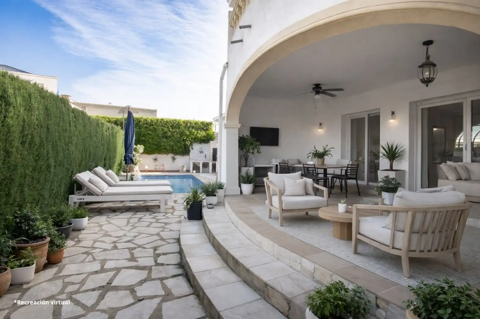 Terraza de Casa o chalet en venta en Dénia con Jardín privado, Terraza y Piscina