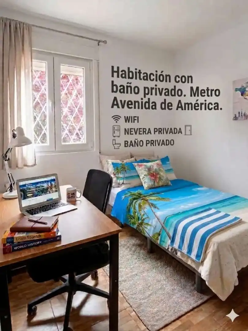 Habitación de Piso para compartir en Madrid con Aire acondicionado, Calefacción y Terraza