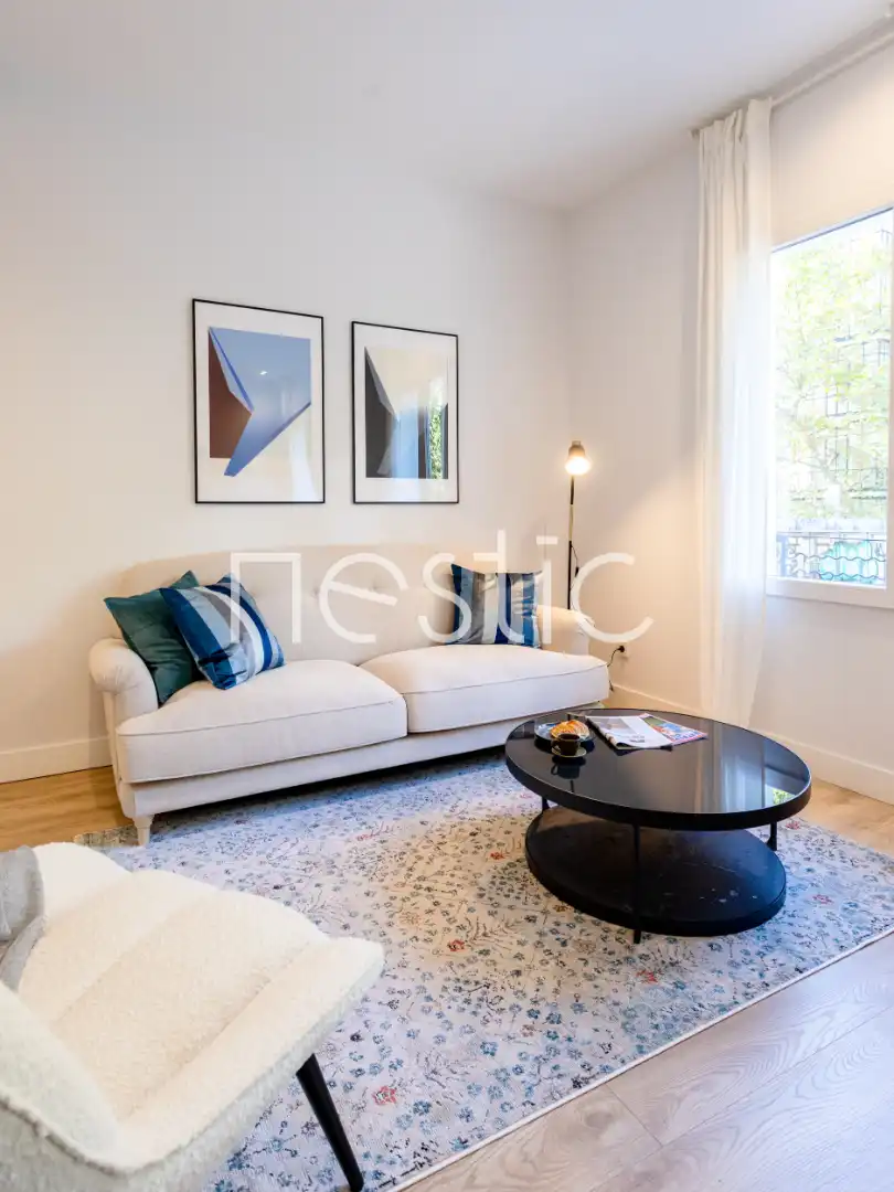 Sala d'estar de Apartament de lloguer en Madrid amb Aire condicionat, Calefacció i Moblat