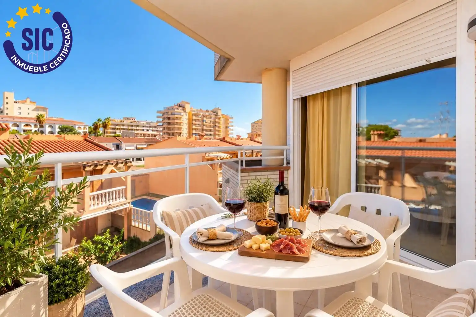 Terrassa de Apartament en venda en Peñíscola / Peníscola amb Terrassa, Moblat i Piscina comunitària