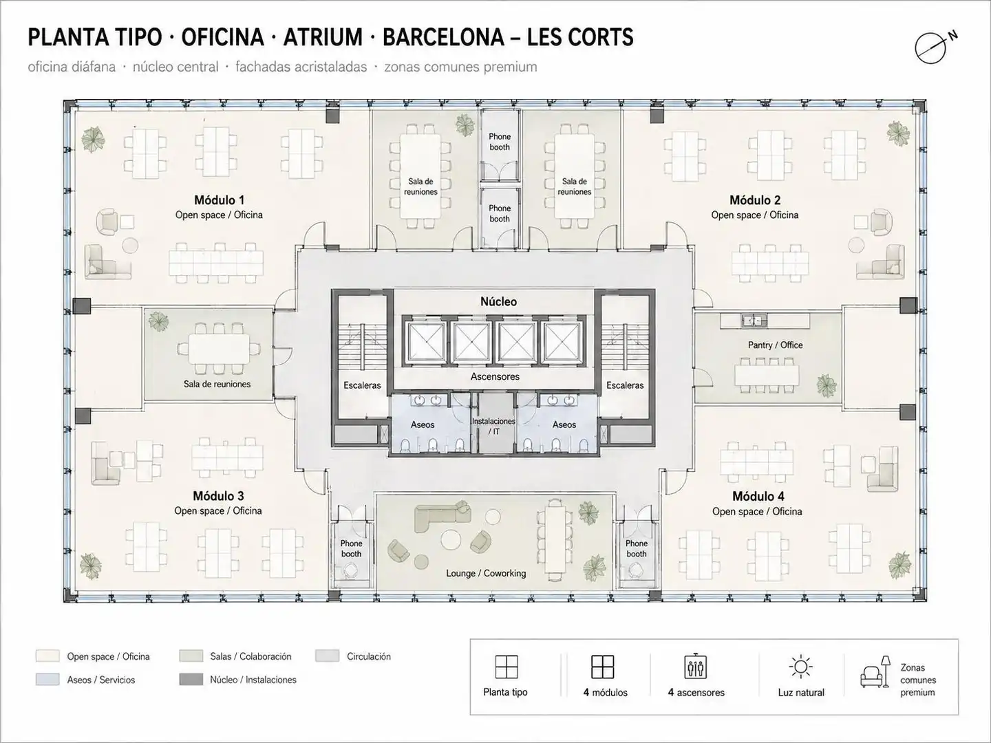 Oficina de lloguer a Calle fluvia, Provençals del Poblenou