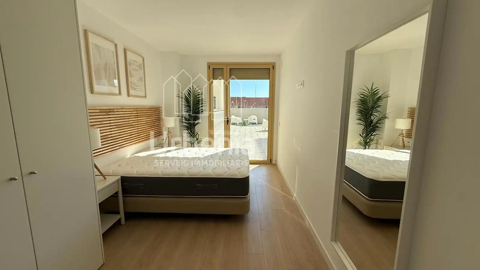Schlafzimmer von Wohnung zur Miete in Badalona mit Heizung und Terrasse