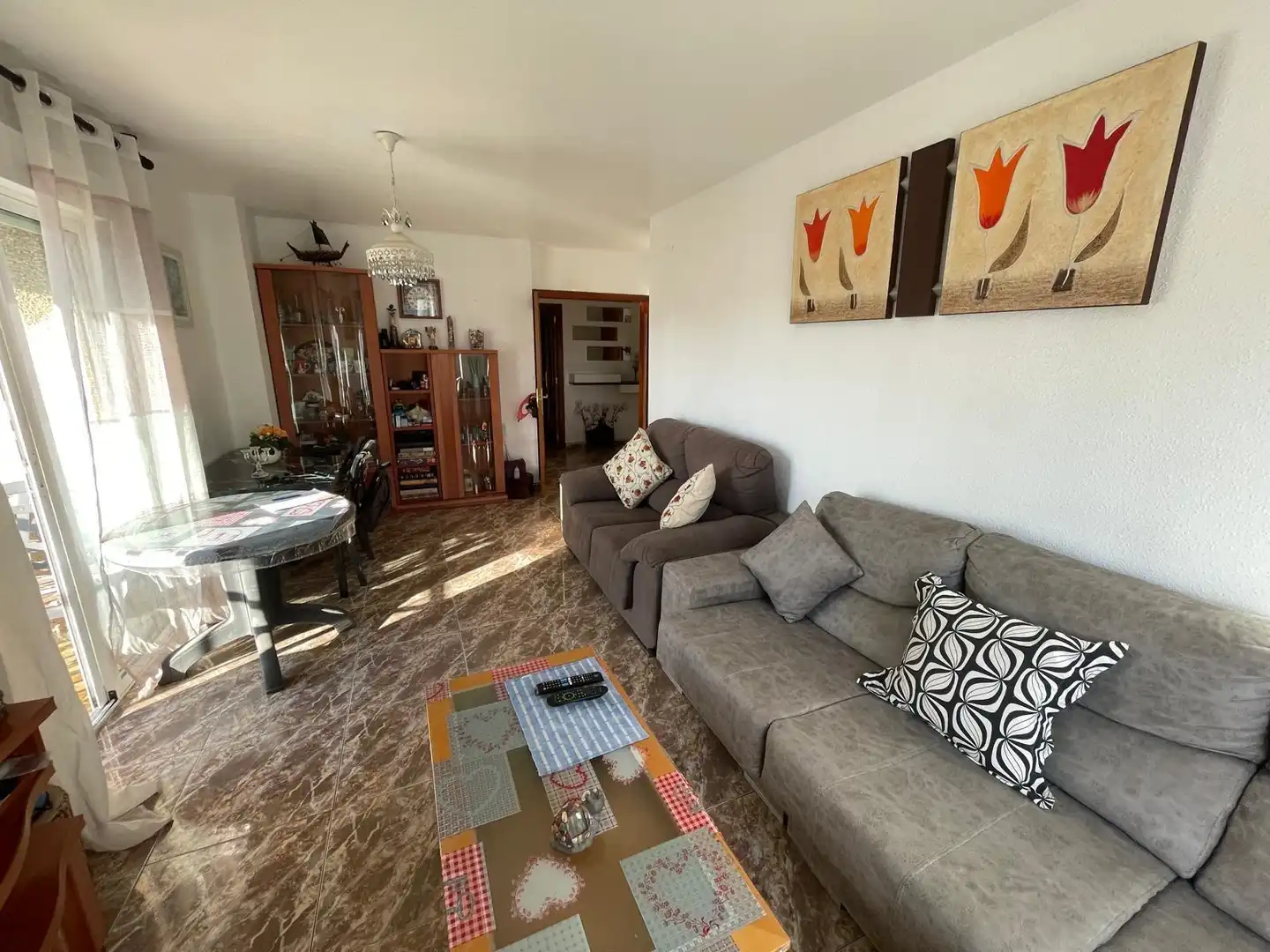 Living room of Flat for sale in Águilas  with Air Conditioner, Furnished and Balcony