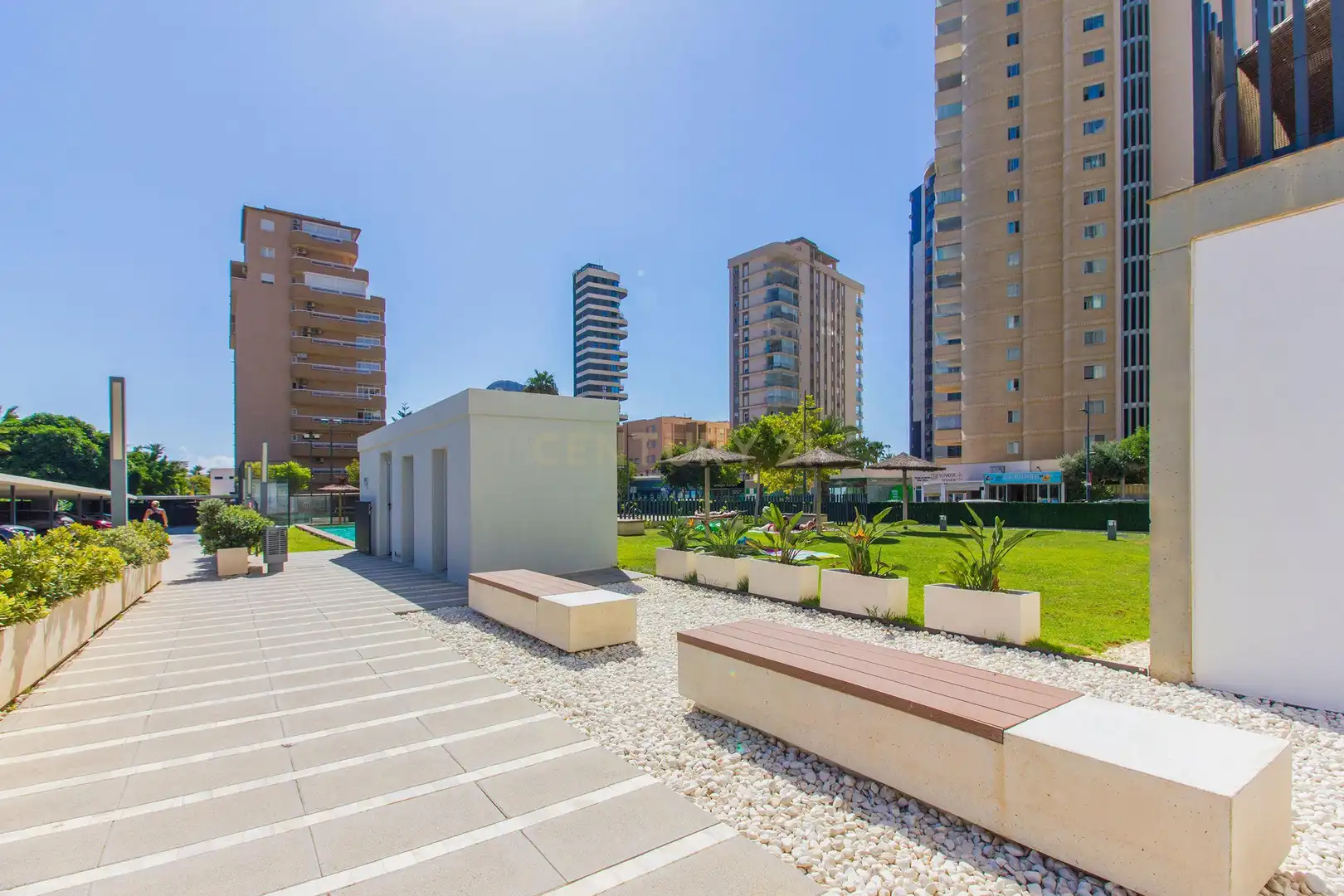 Vista exterior de Apartamento de alquiler en Calpe / Calp con Aire acondicionado, Jardín privado y Amueblado