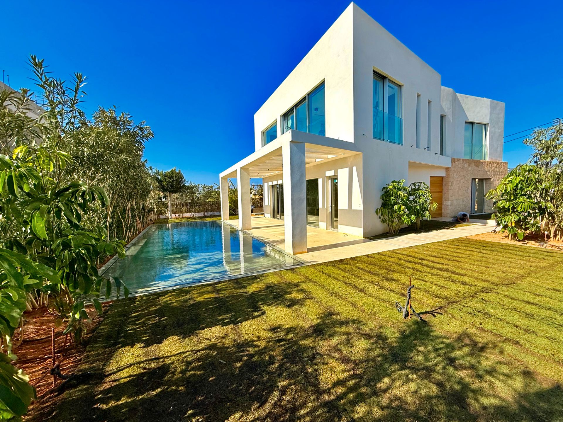 Exterior view of Houses for sale in Sant Josep de sa Talaia  with Air Conditioner, Heating and Private garden