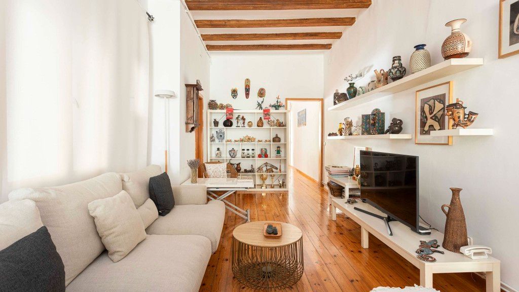Sala d'estar de Apartament en venda en  Barcelona Capital amb Aire condicionat, Calefacció i Parquet