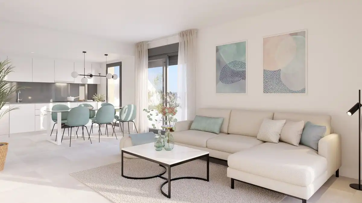 Sala de estar de Apartamento en venta en Mijas con Aire acondicionado, Terraza y Trastero