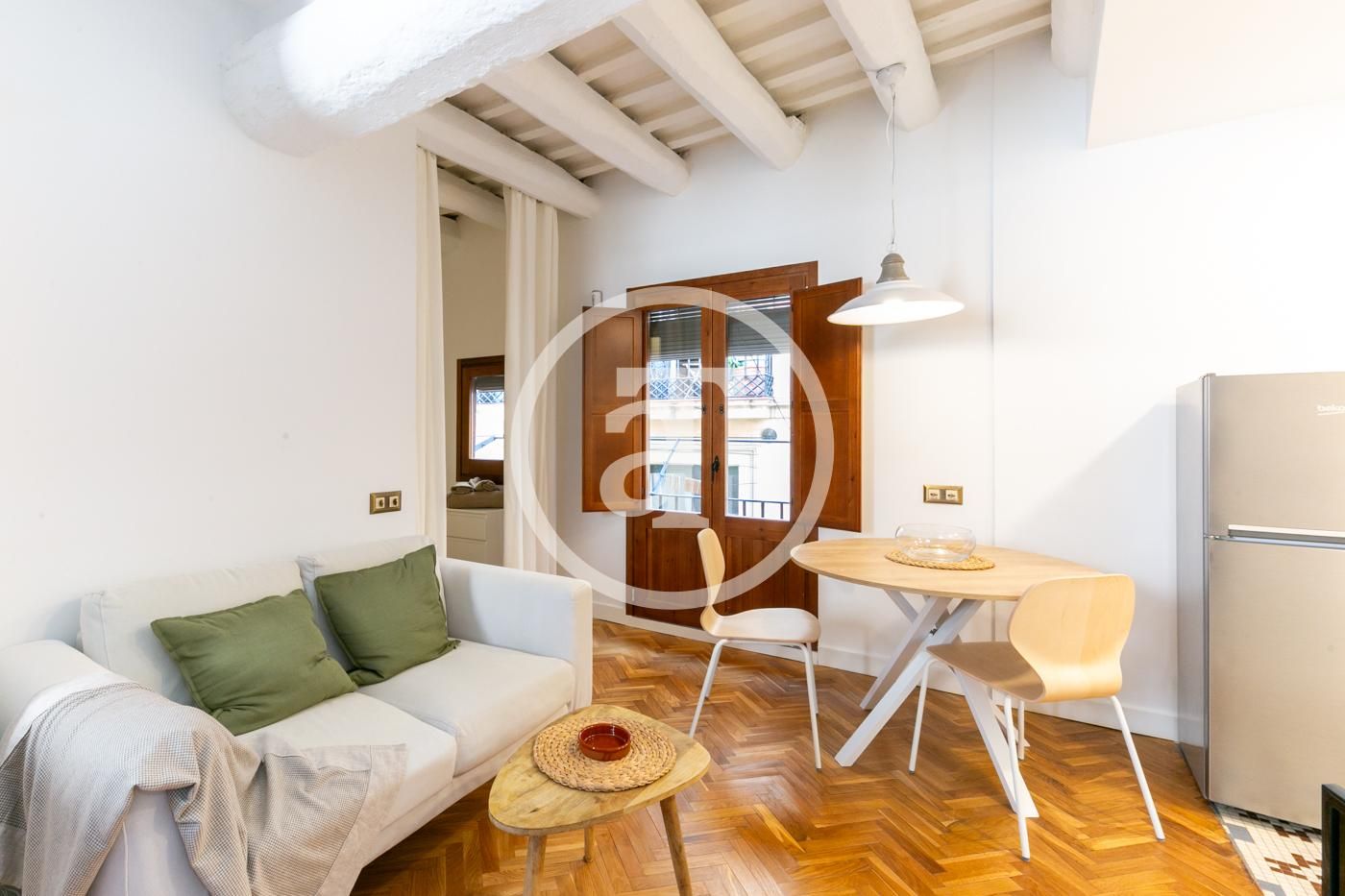 Sala de estar de Piso de alquiler en  Barcelona Capital con Aire acondicionado, Calefacción y Amueblado