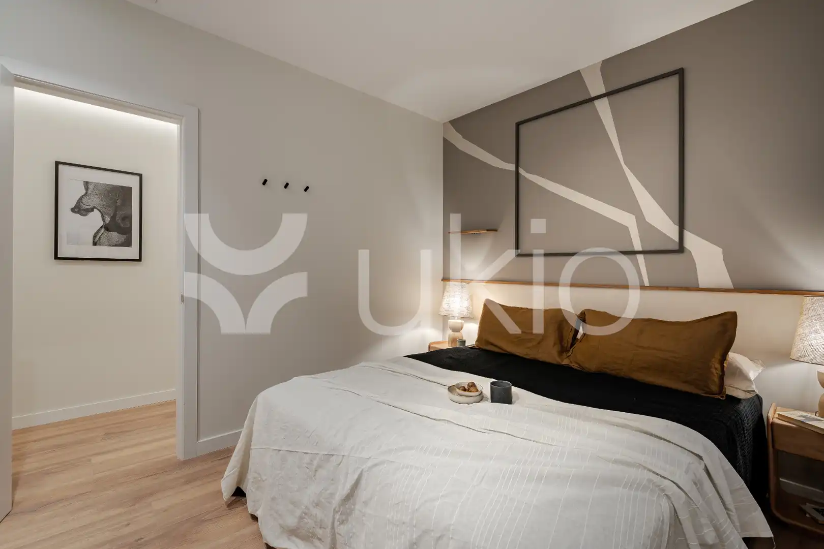 Schlafzimmer von Wohnungen zur Miete in Madrid mit Klimaanlage, Heizung und Terrasse